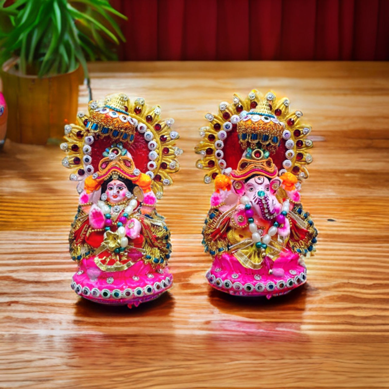 Diacraft Lakshmi Ganesh Idol - Diwali Puja Chakra 5 Inch