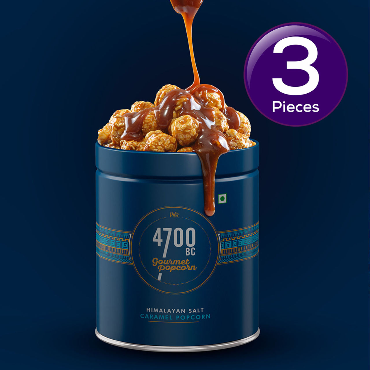 4700BC Popcorn Himalayan Salt Caramel Tin 125 g Combo