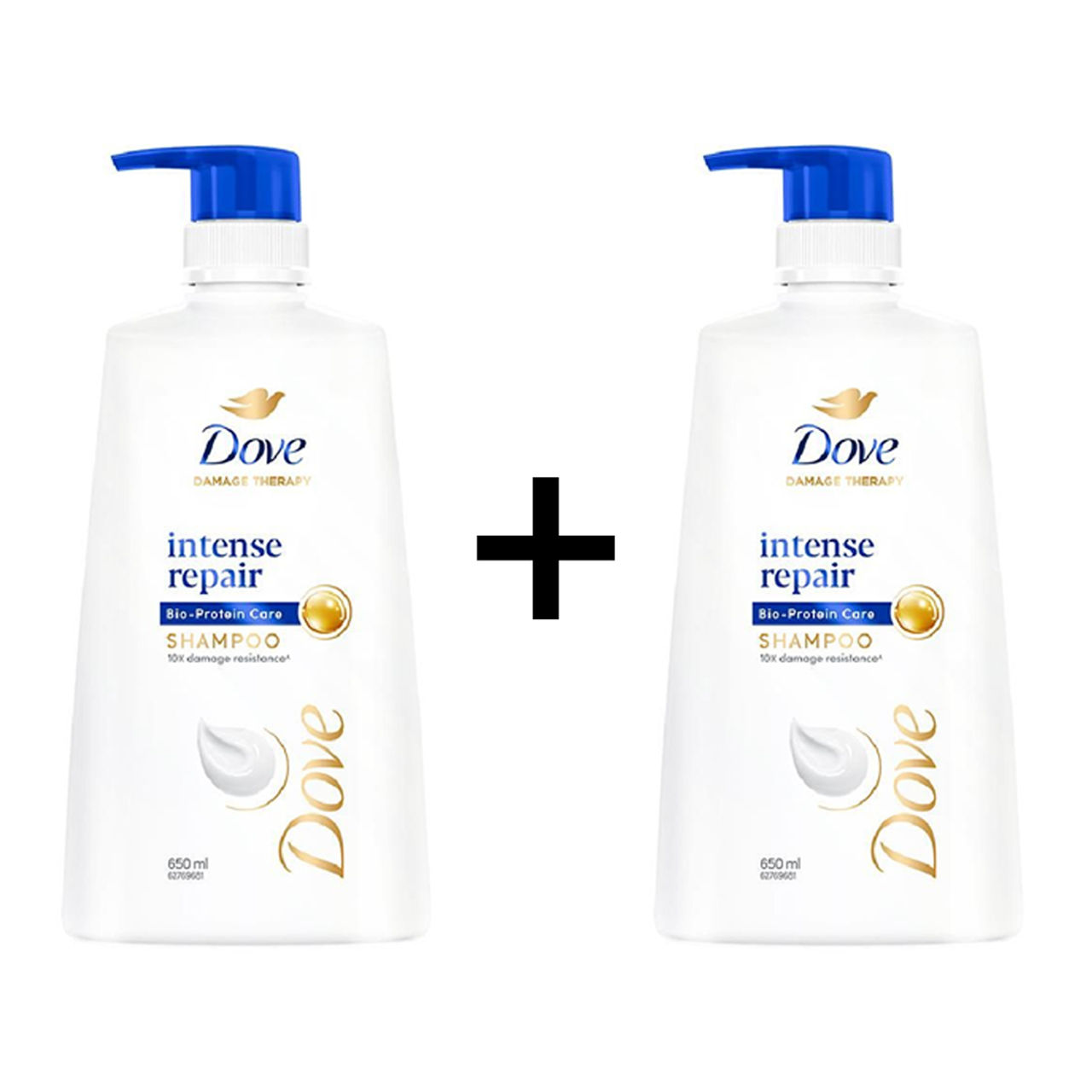 Dove Intense Damage Therapy Shampoo Xl Bottle 650 ml X 2 Combo