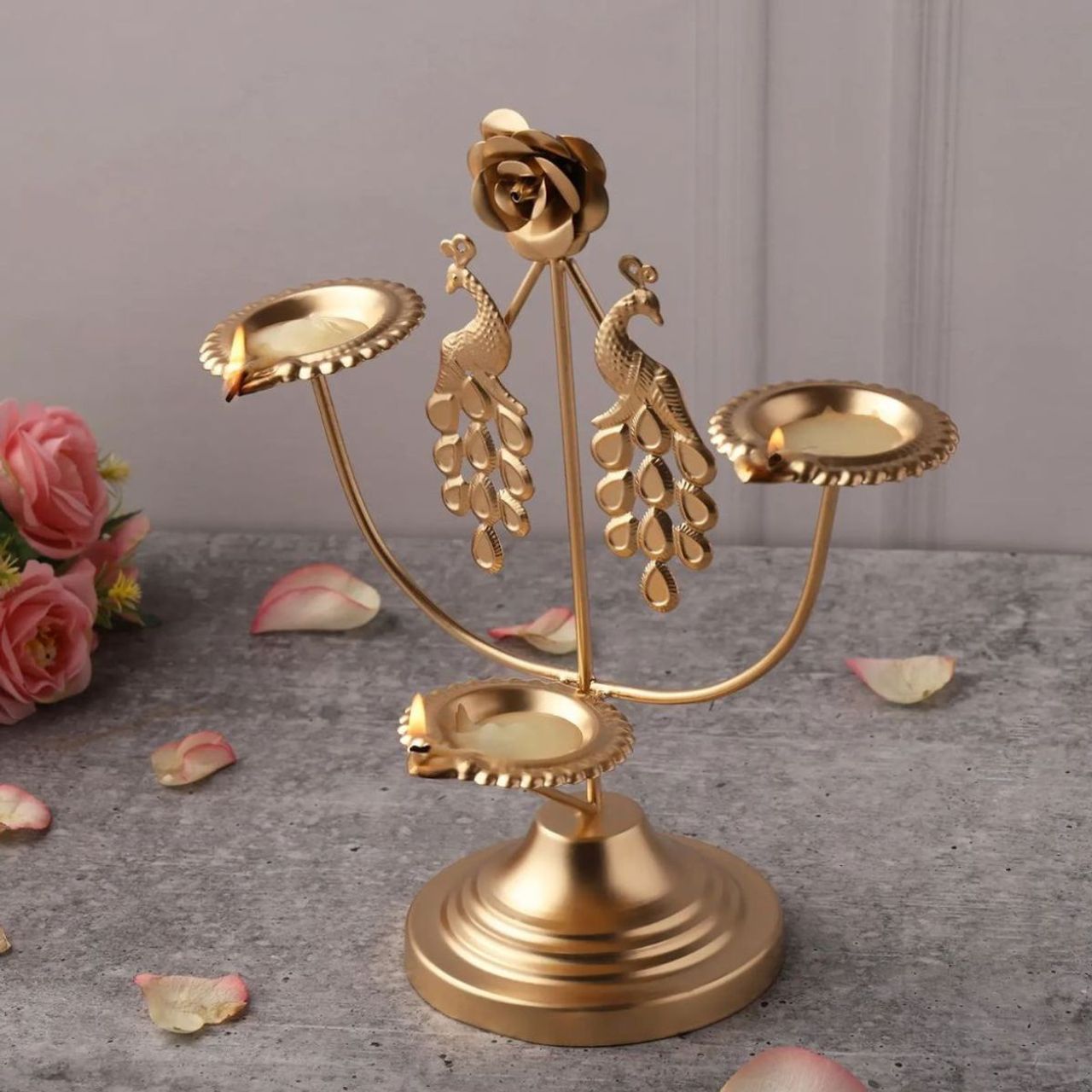Urban Born Peacock diya stand