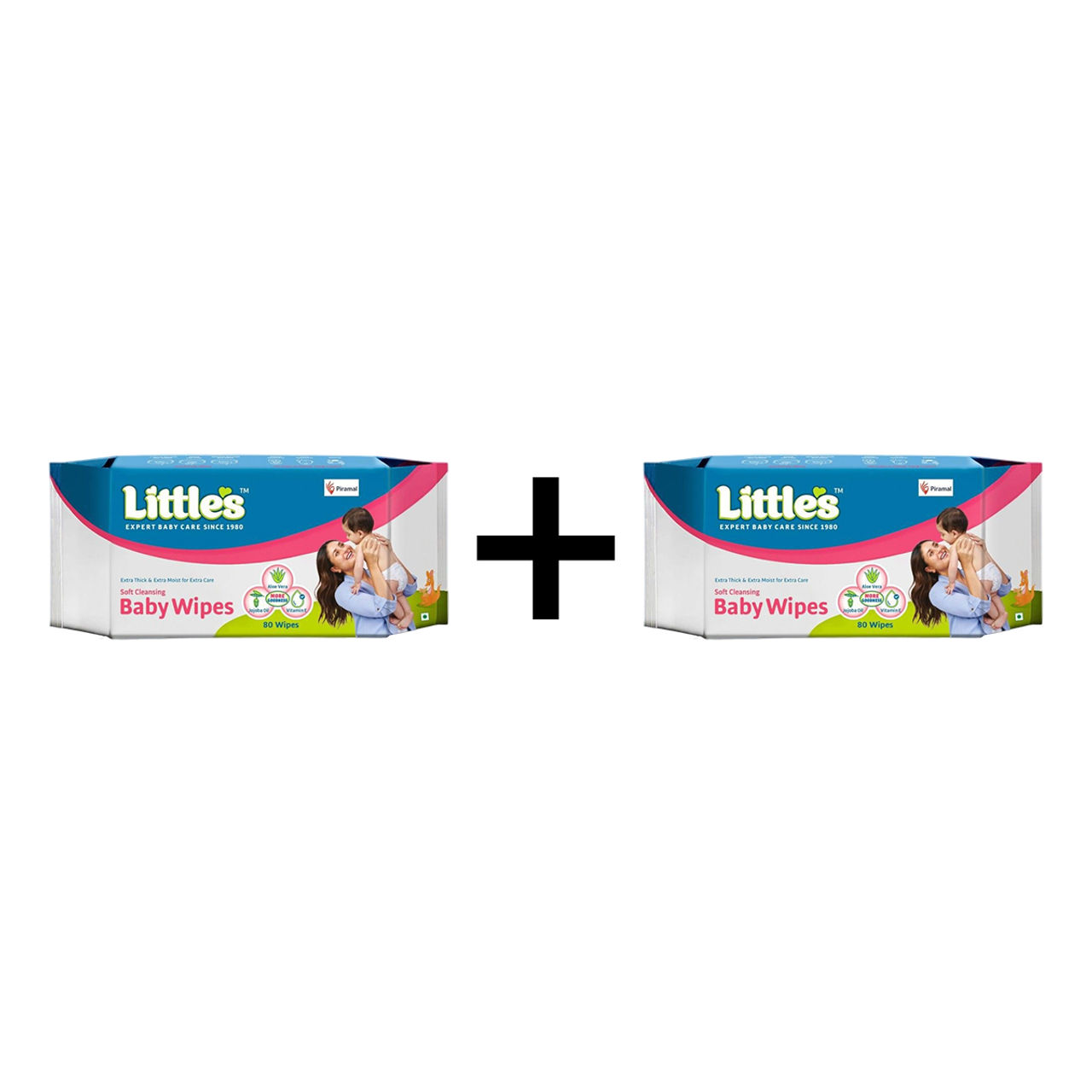 Littles Expert Baby Care Soft Cleansing Wipes For Kids | 1+ months 80 pc X 2 Combo