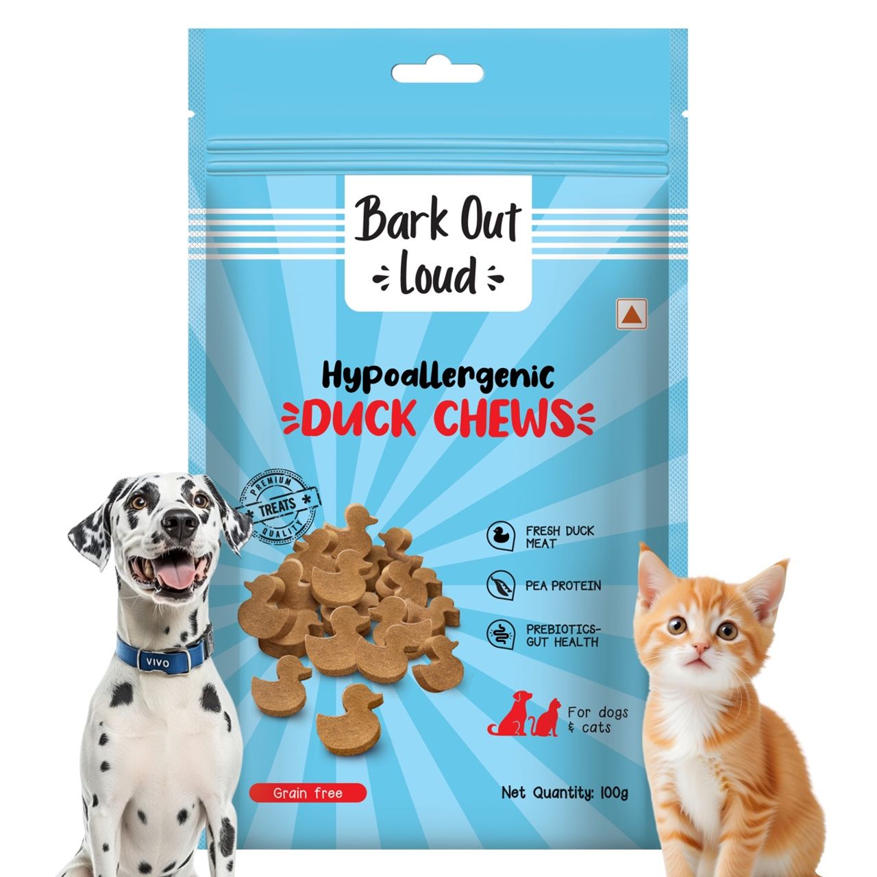 Bark Out Loud Duck Meat Treats For Cats And Dogs Hypoallergenic