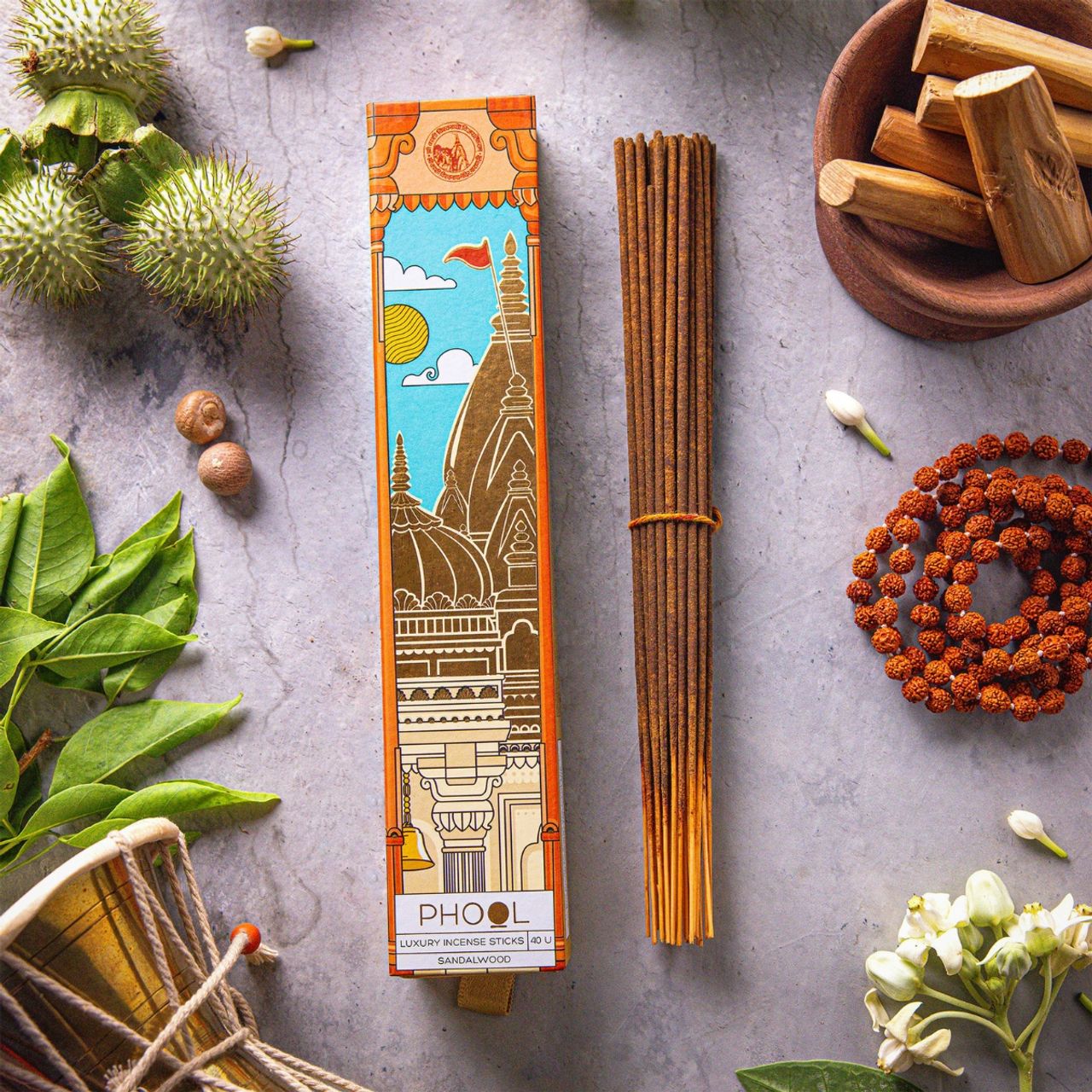 Phool Kashi Vishwanath Sandalwood Agarbatti - Made From Temple Flowers