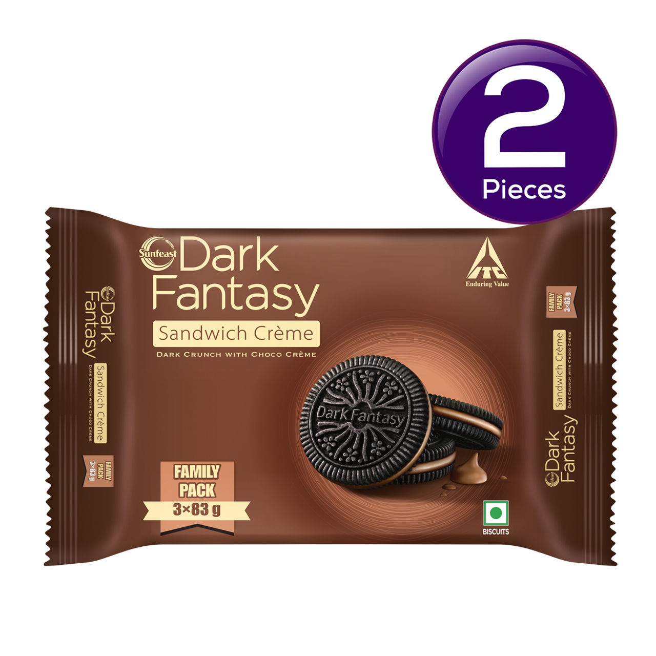 Sunfeast Dark Fantasy Crème | Made With Real Chocolate 249 g Combo