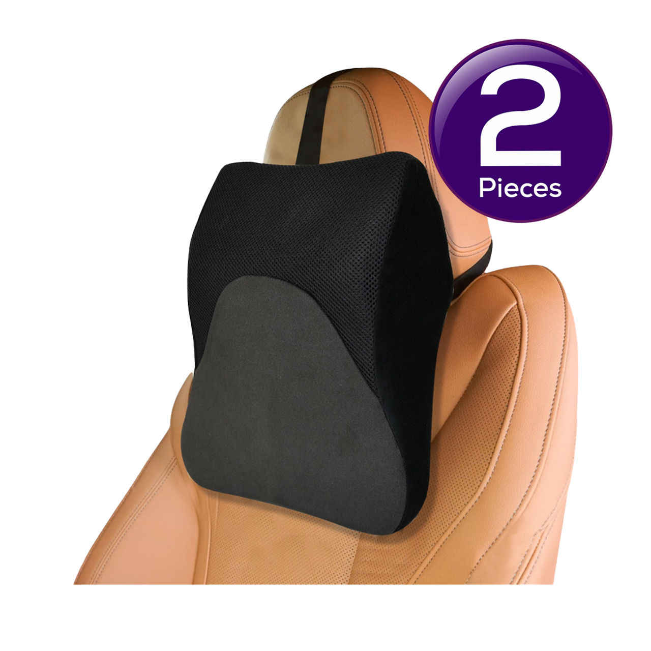 Trajectory Car Headrest Pillow In Memory Foam For Orthopedic | Neck Pain Pillow 1 pc X 2 Combo