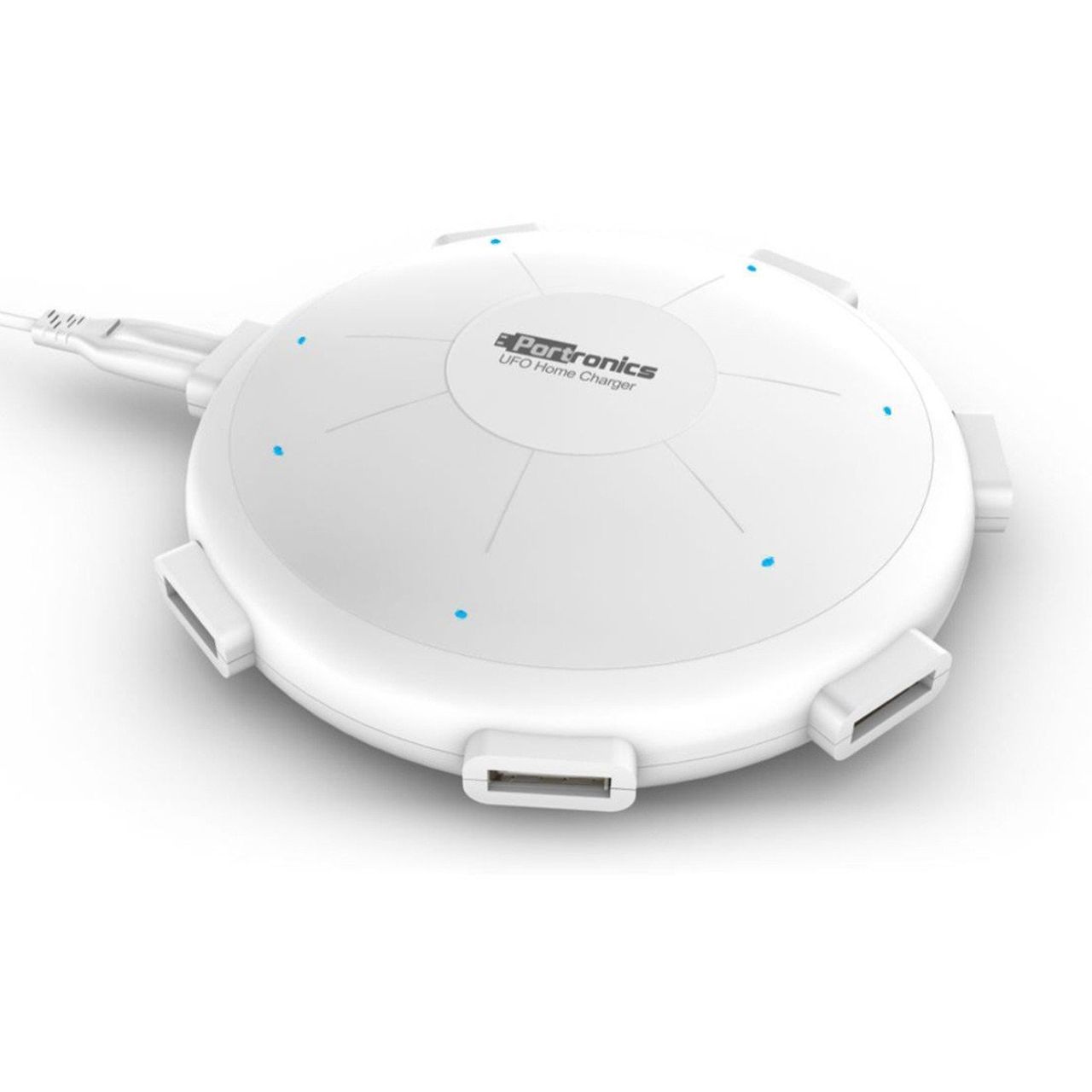 Portronics POR 343 UFO USB Home Charger 6Ports 8A Charging Station for Smartphones & Tablets- White