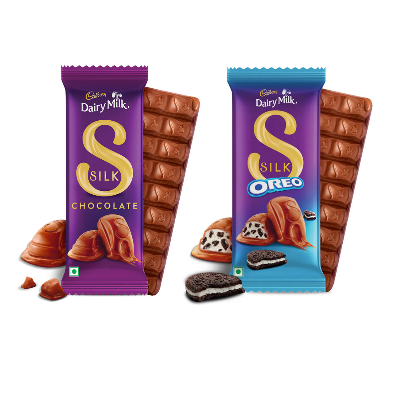 Cadbury Dairy Milk Silk Chocolate Bar (64g) & Cadbury Dairy Milk Silk Oreo Chocolate Bar (58g) Combo