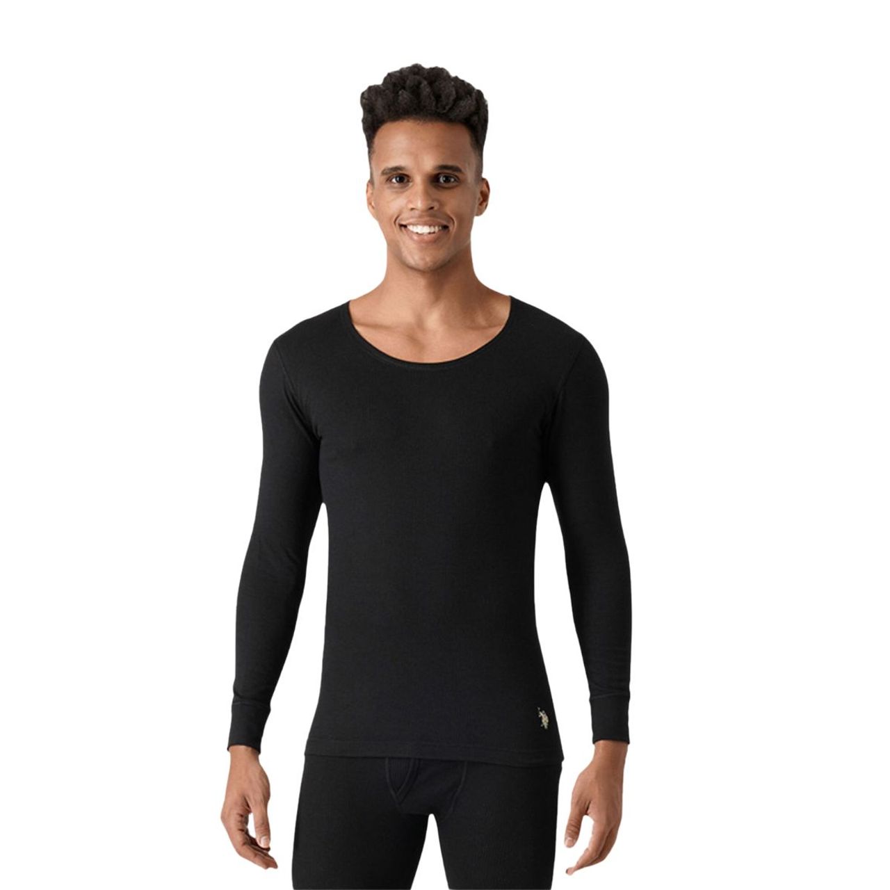 U.S. Polo Assn. Men's Slim Fit Tri Blend I752 Thermal T-Shirt | Black | S