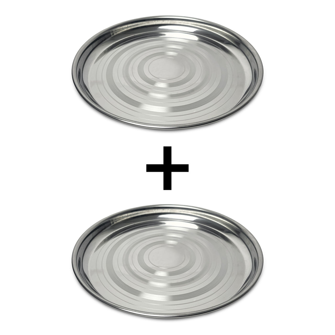 Bombay Kookware Stainless Steel Thali 1 pc X 2 Combo