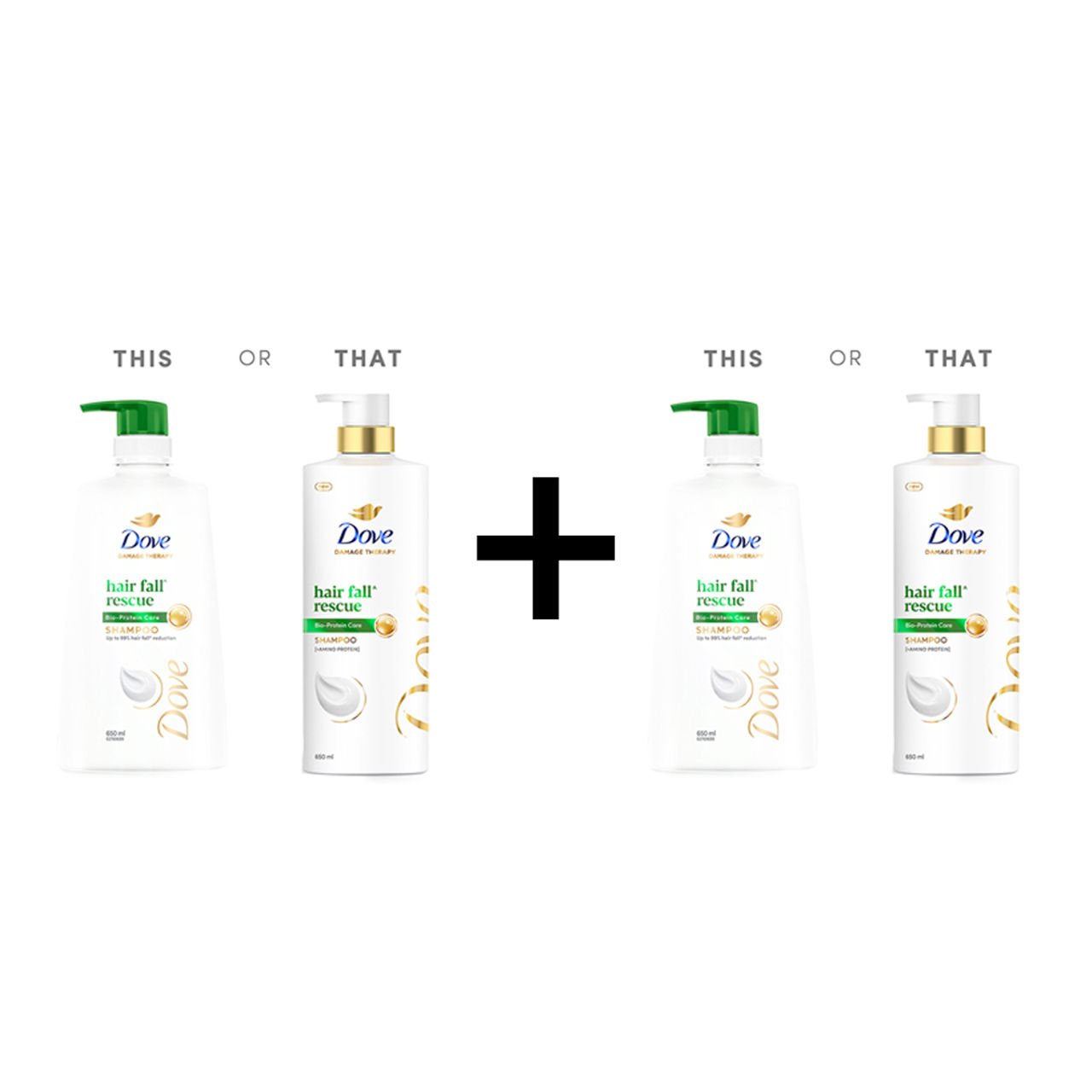Dove Hair Fall Rescue Shampoo 650 ml X 2 Combo
