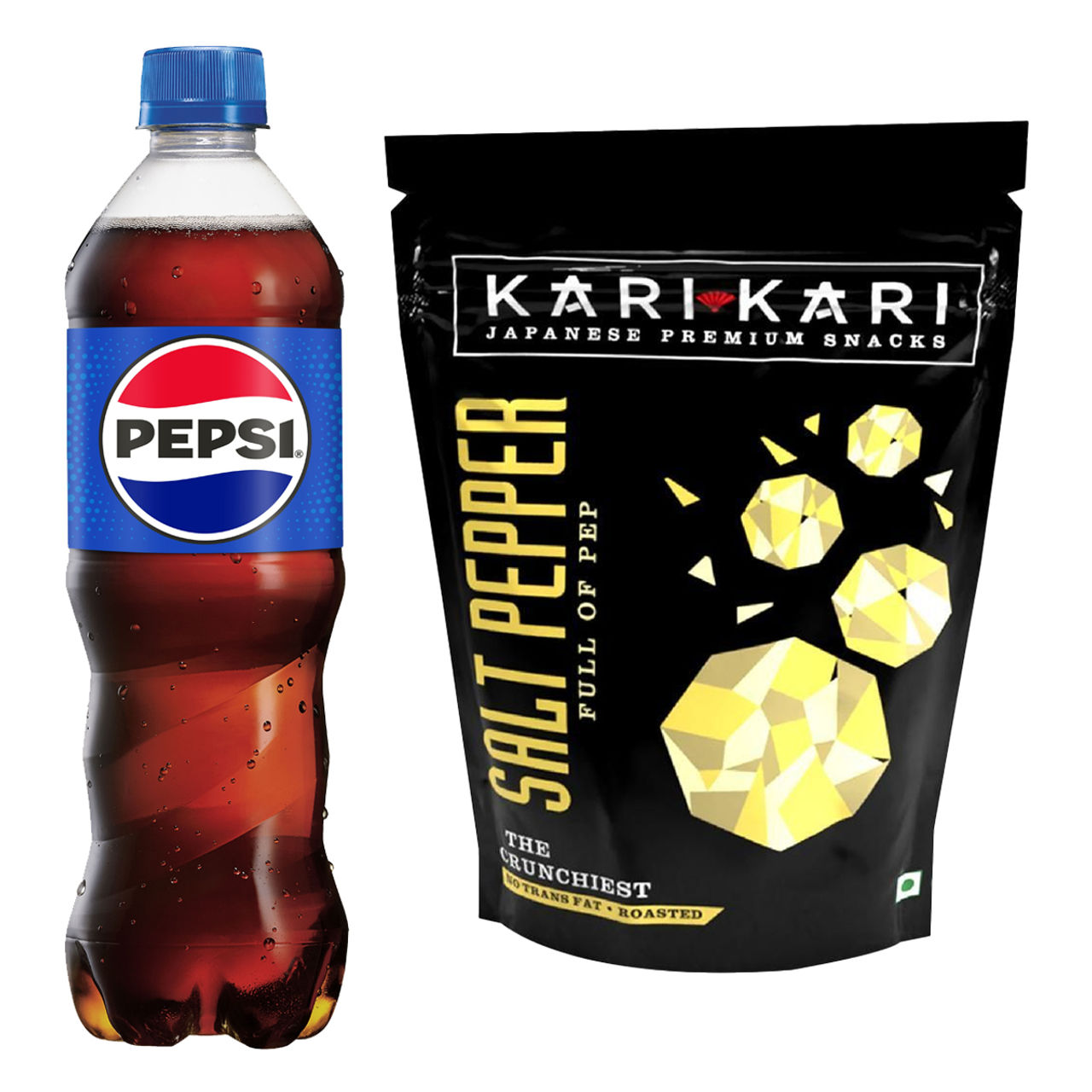 Kari Kari Salt Pepper- Pack Of 6 (108g) & Pepsi Soft Drink (750ml) Combo