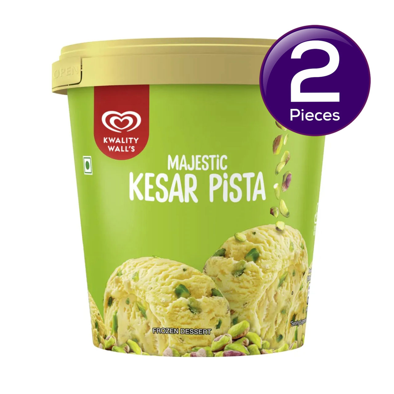 Kwality Wall's Majestic Kesar Pista Tub 500 ml Combo