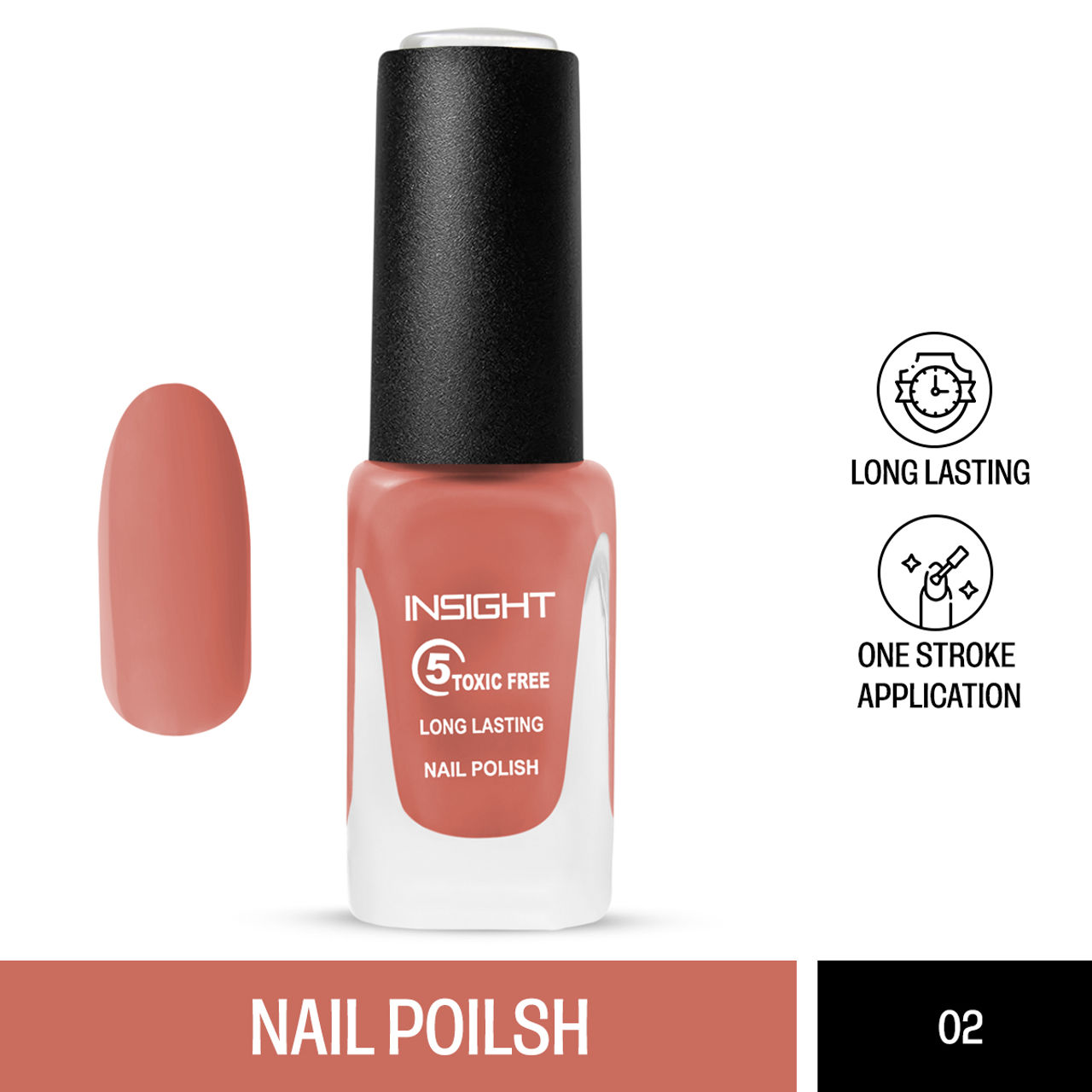 Insight Cosmetics 5 Toxic Free Long Lasting Nail Polish - Nude Shade 2