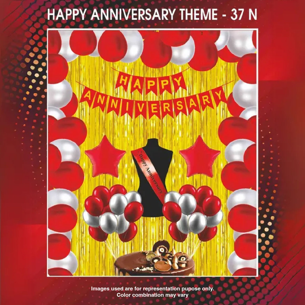 Let's Vybe Happy Anniversary Theme Decoration Kit - Assorted Colors
