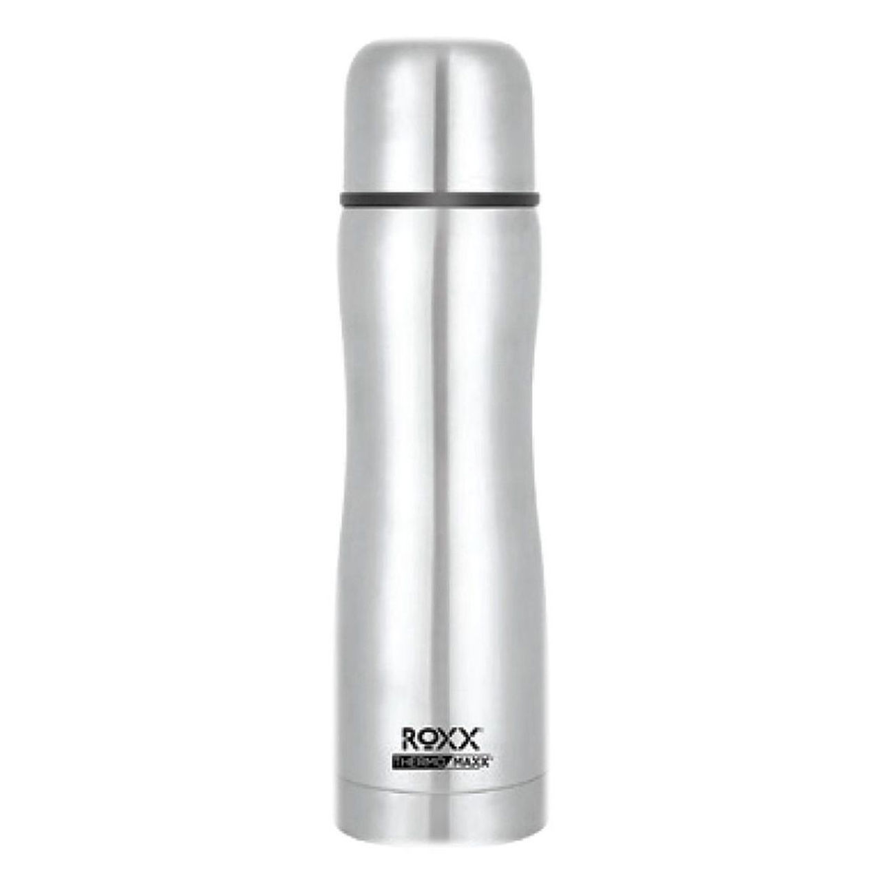 Roxx Silver Curvy Bullet Flask | 1 L | SS Vacuum Insulated | Leak-Proof | BPA-Free | Rust Resistant
