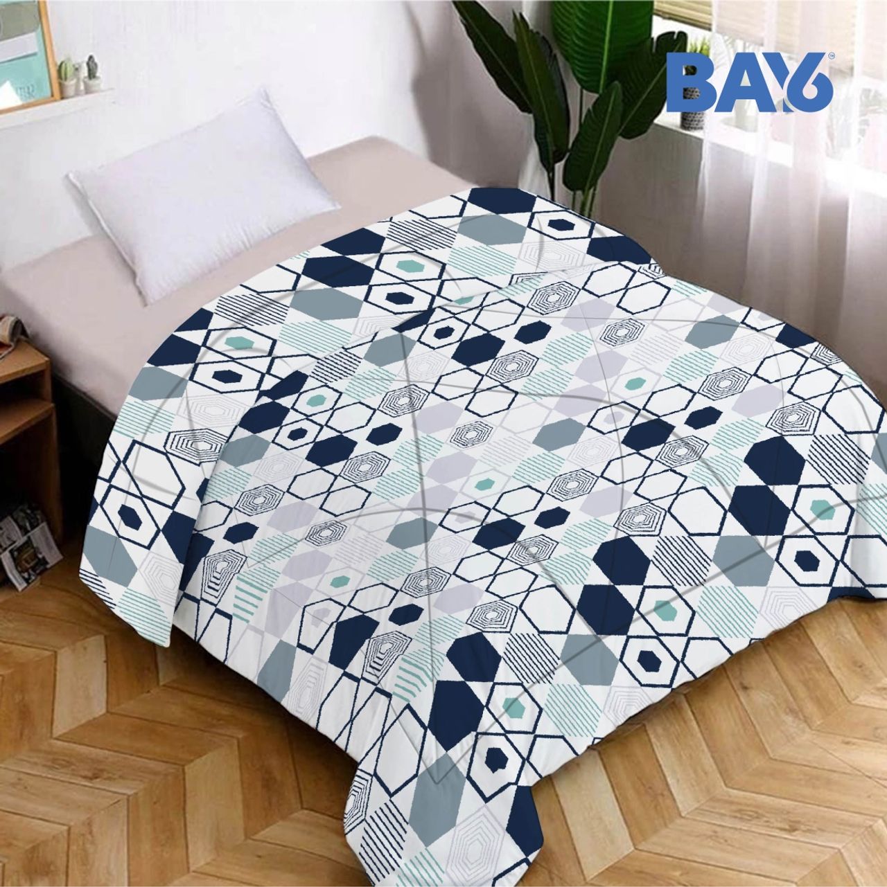 BAY6 Microfibre Floral Print Single Bed Comforter - Multicolour | 150 x 220 cm