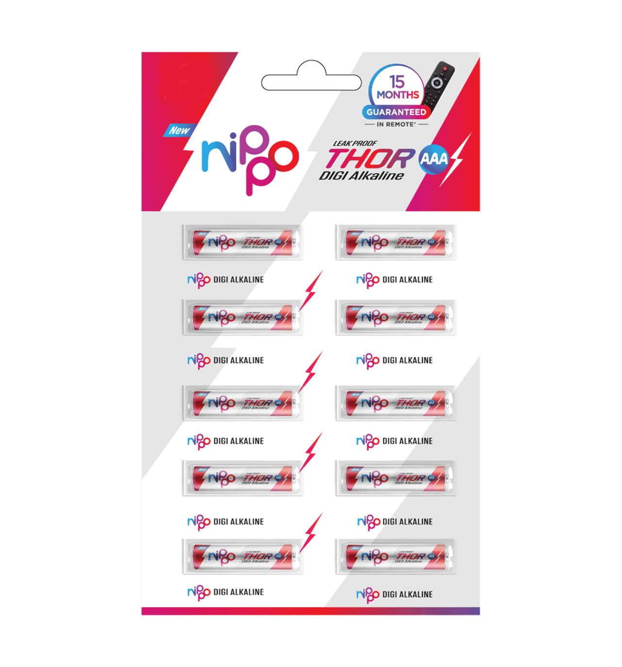 Nippo Thor Alkaline AAA Batteries Pack of 10