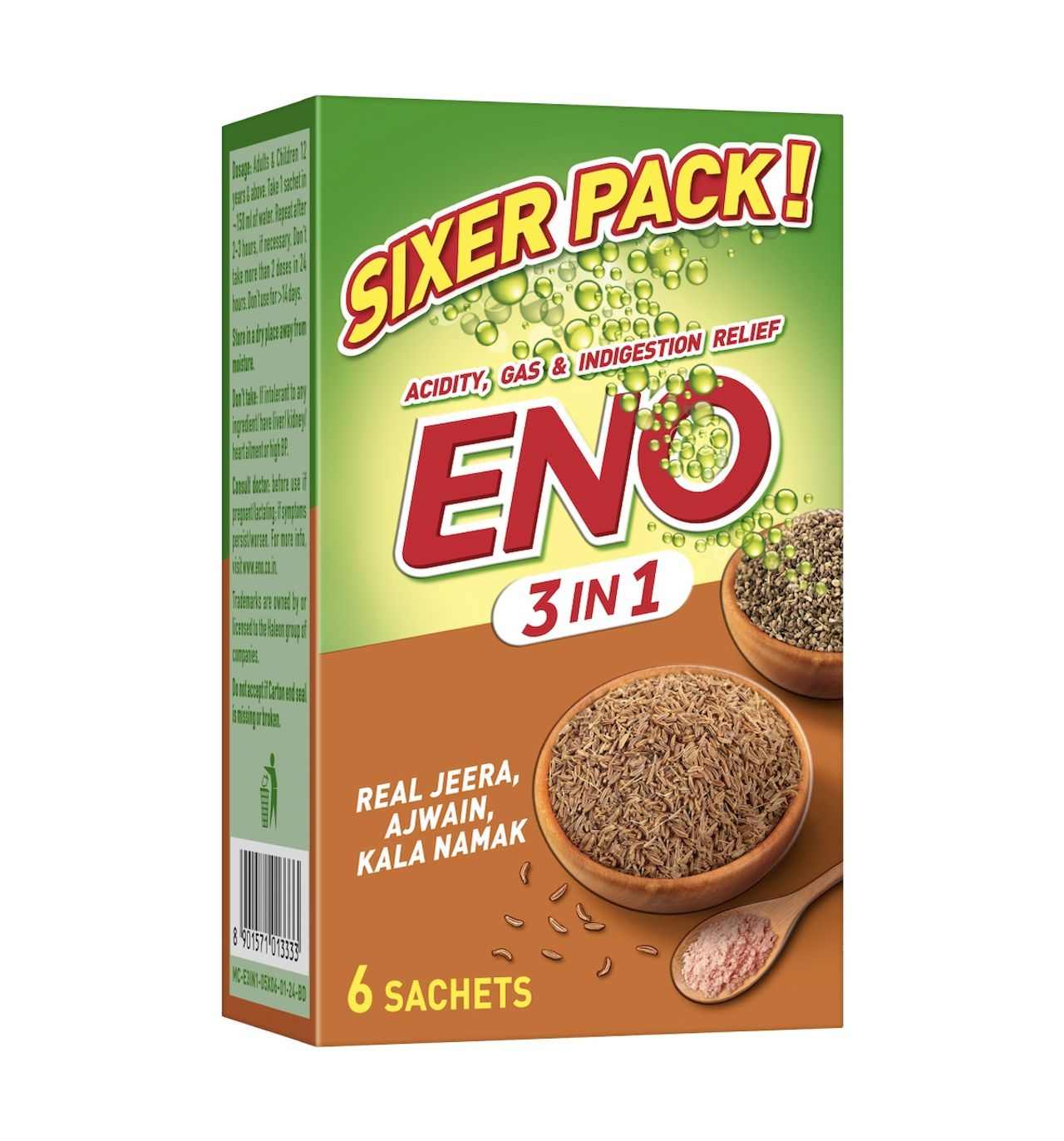 ENO 3 In 1 With Real Jeera, Ajwain & Kala Namak & Power Of ENO Sachets