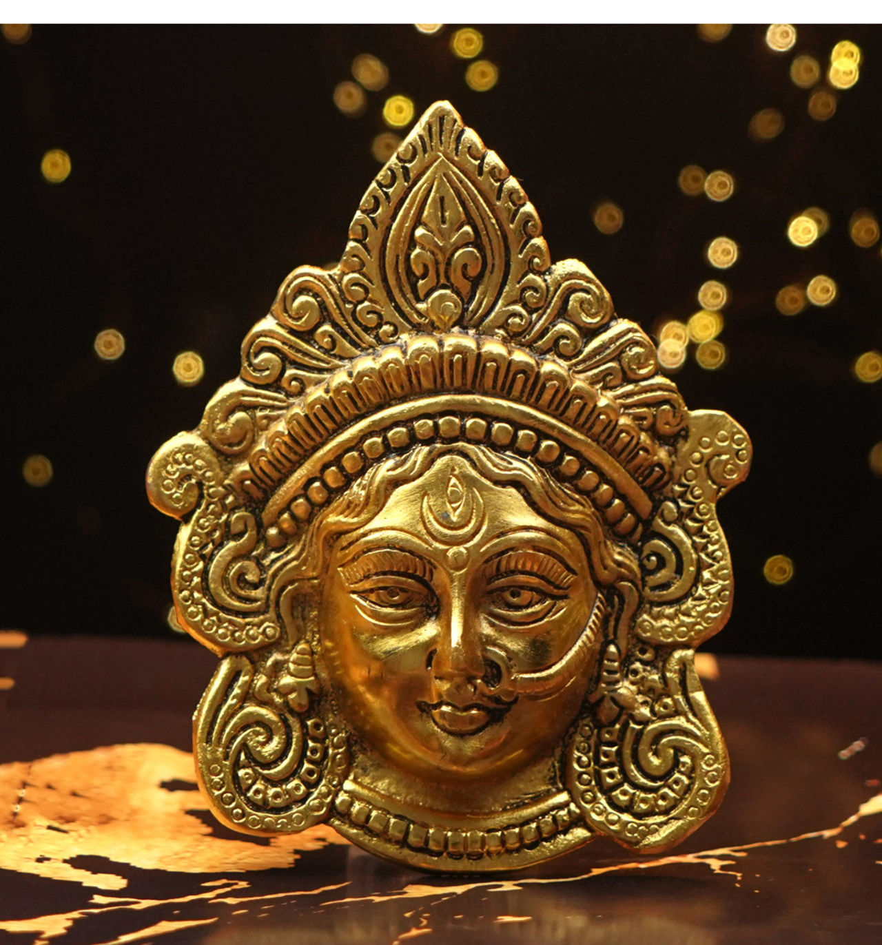 Maa Durga Face For Wall/Door Hanging By Servdharm - 6 Inches | Metal