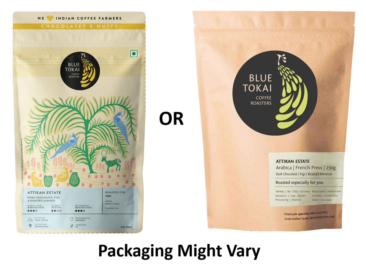 Blue Tokai Coffee Roasters Attikan Estate Medium Roast Ground Coffee