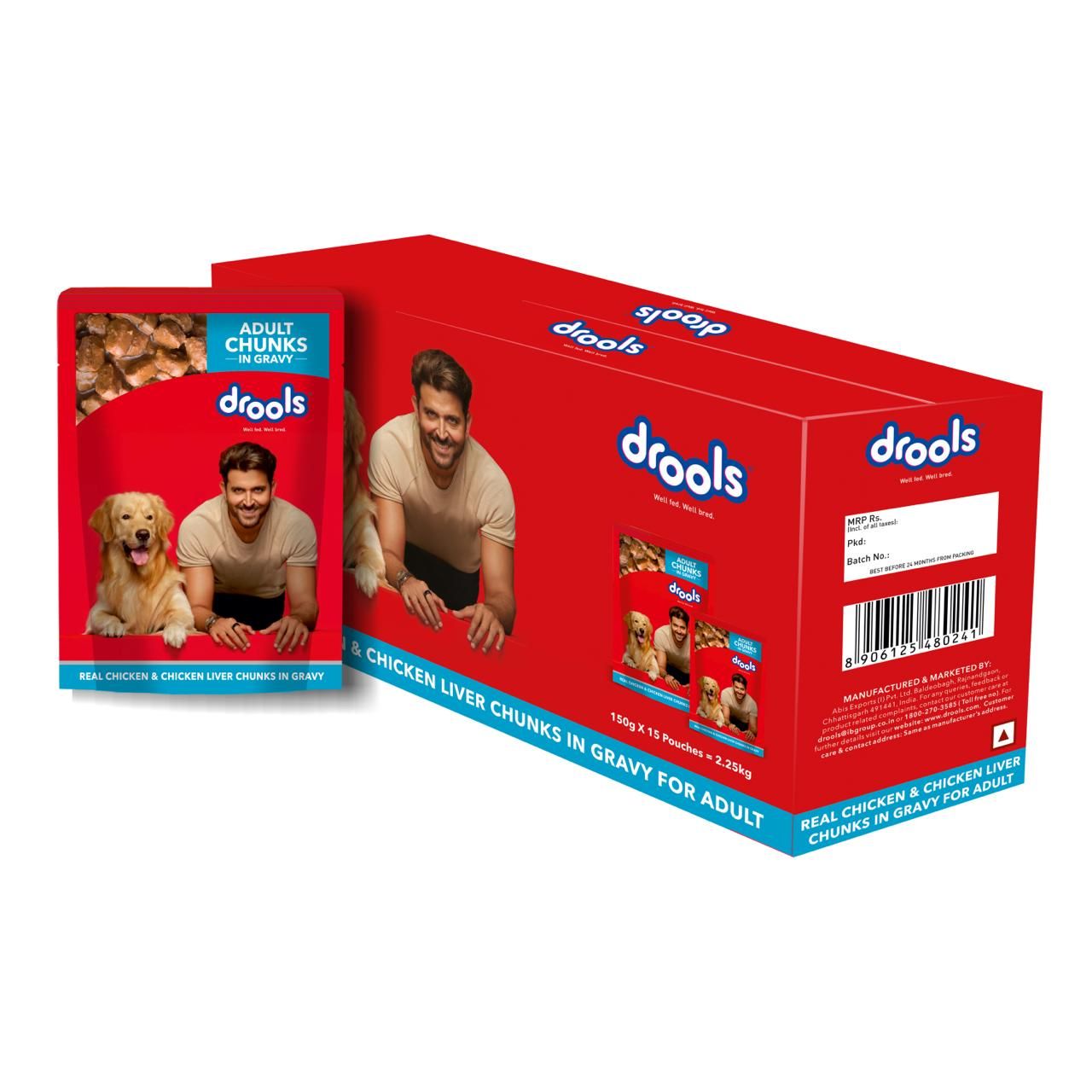 Drools Adult Wet Dog Food - Real Chicken And Chicken Liver Chunks In Gravy