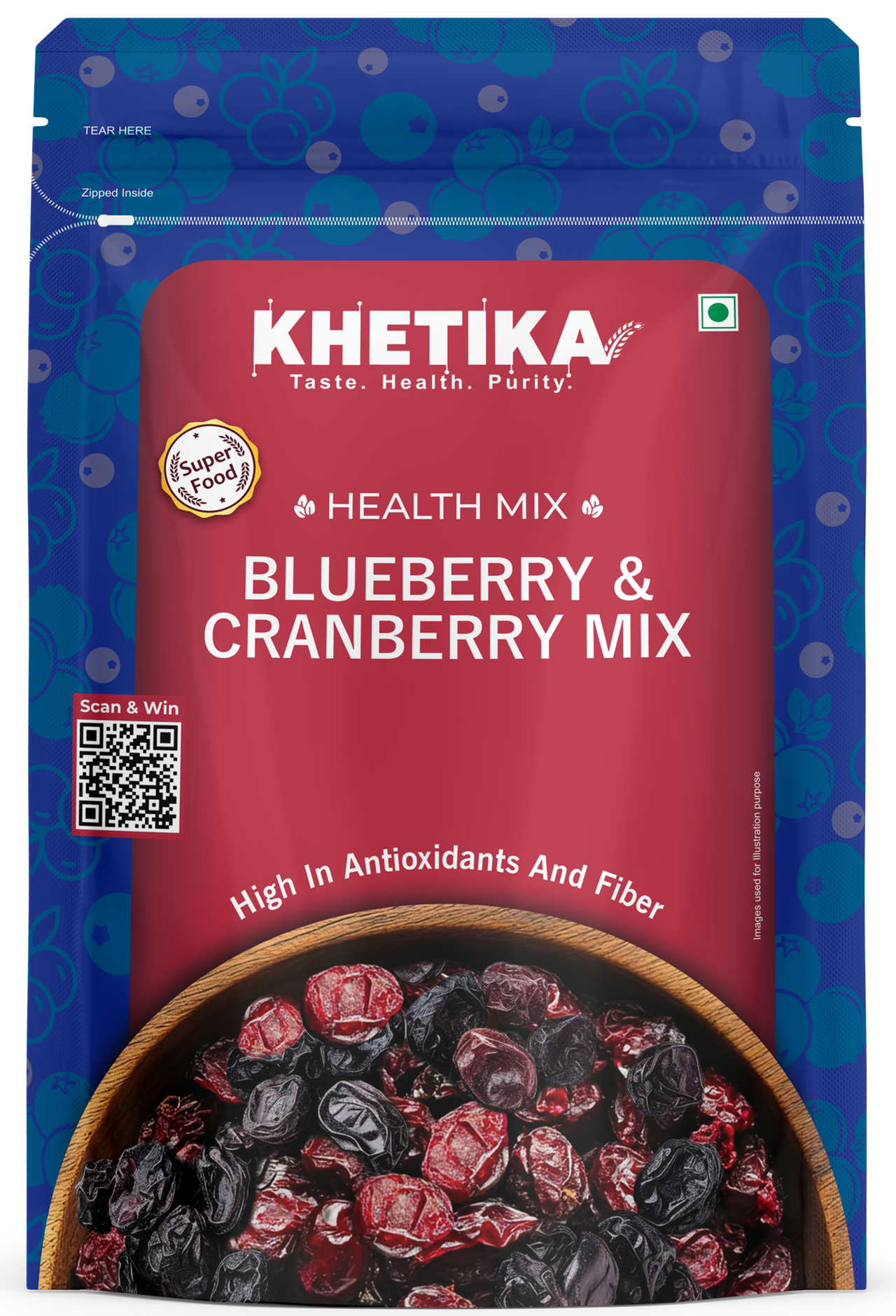 Khetika Premium Cranberry and Blueberry mix
