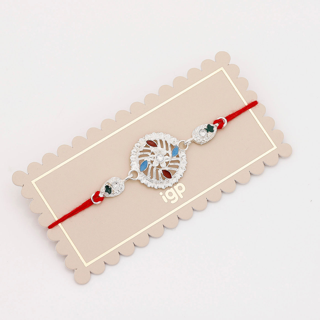 IGP Floral Silver Rakhi