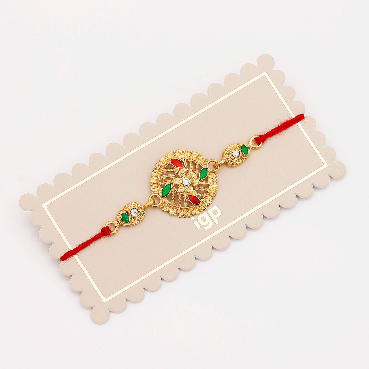 IGP Floral Golden Rakhi