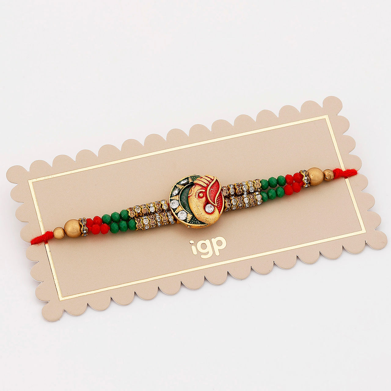 IGP Meena Work Ganesha Rakhi