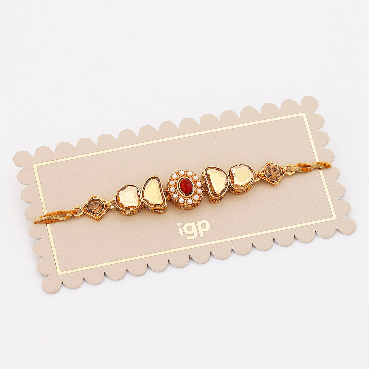 IGP Traditional Kundan Polki Rakhi