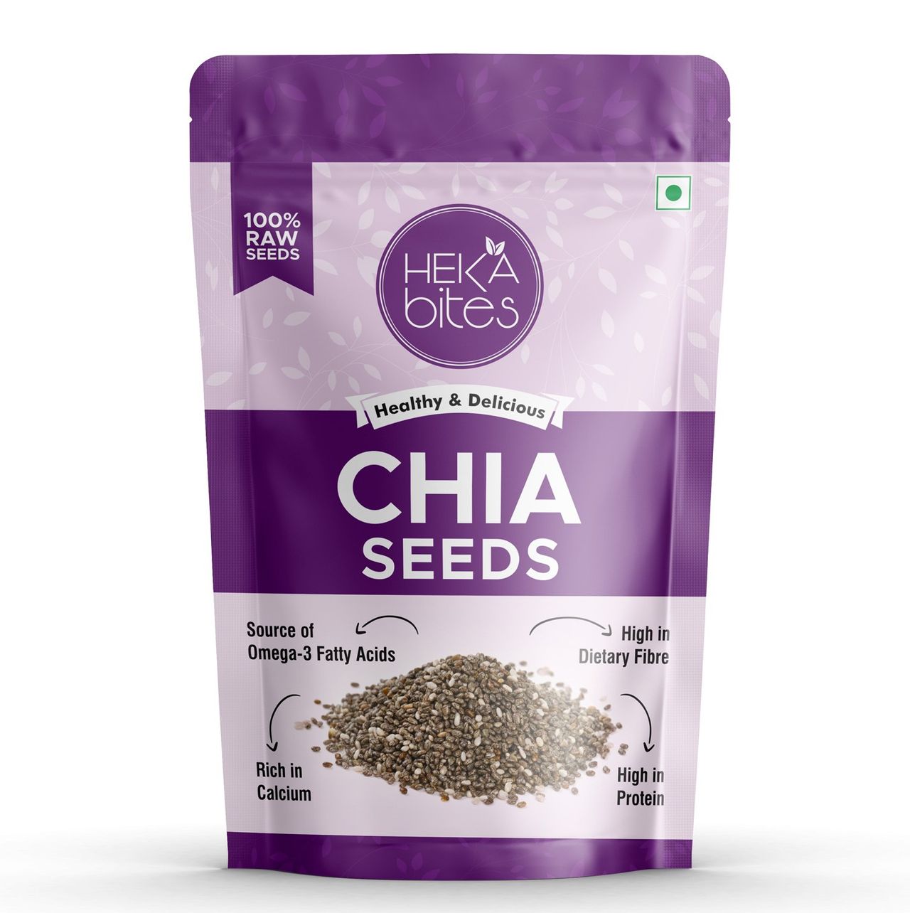 Heka Bites Raw Chia Seeds 100% Premium Seeds Weight Loss Source of Omega -3 & Calcium