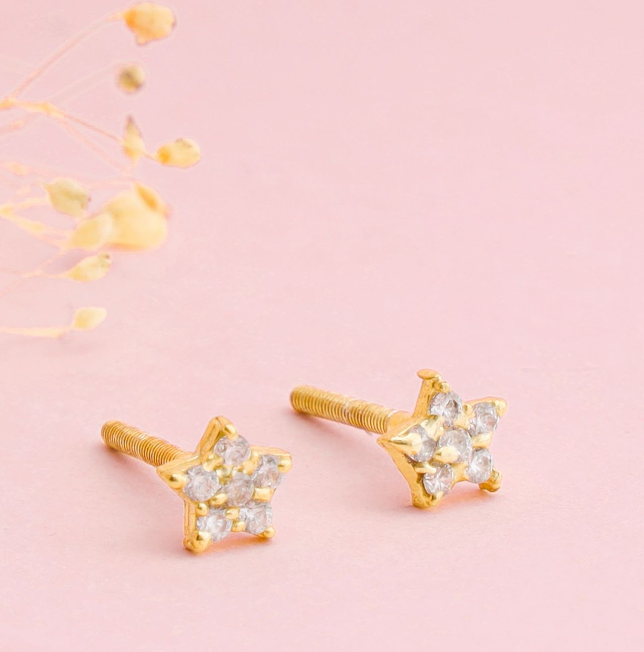 GIVA Golden Star Constellation Studs