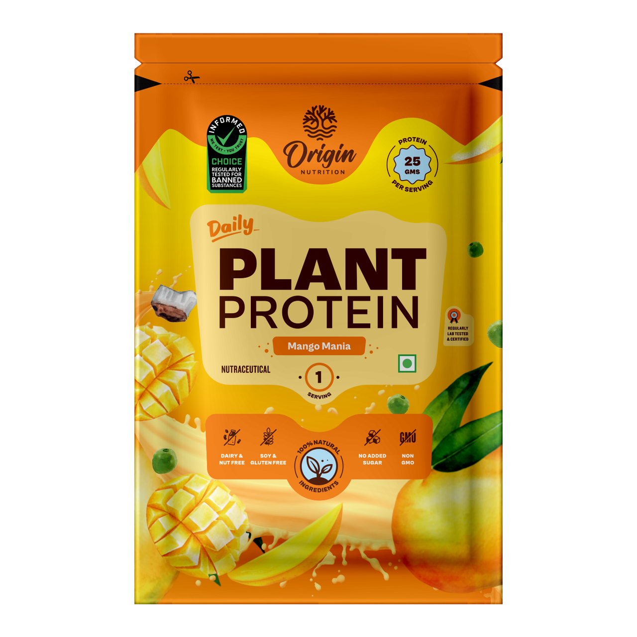 Origin Nutrition Daily Plant Protein Mango Single Serving