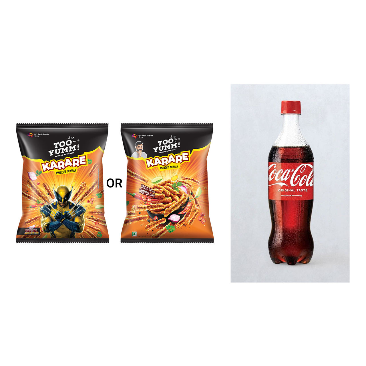 Too Yumm! Karare Baked Munchy Masala Crisps(70gms) & Coca-Cola Soft Drink(750ml) Combo