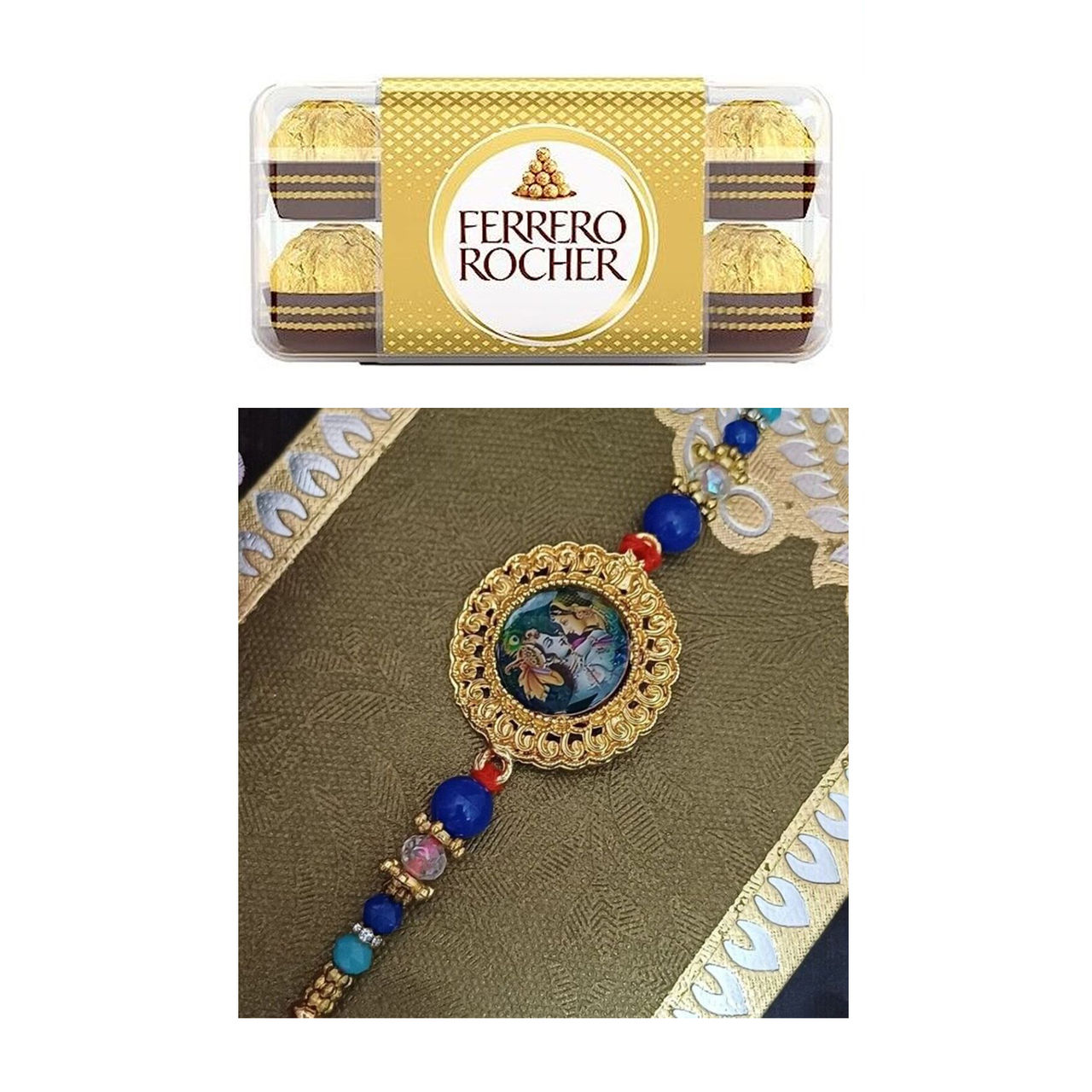 Nestlãƒâ© Kitkat Minis, Chocolate Coated Wafer Bar, Share Bag, Miniature Pouch(126gms) & Mirror Work And Red Tassle Lumba Rakhi For Sister(1pc) Combo