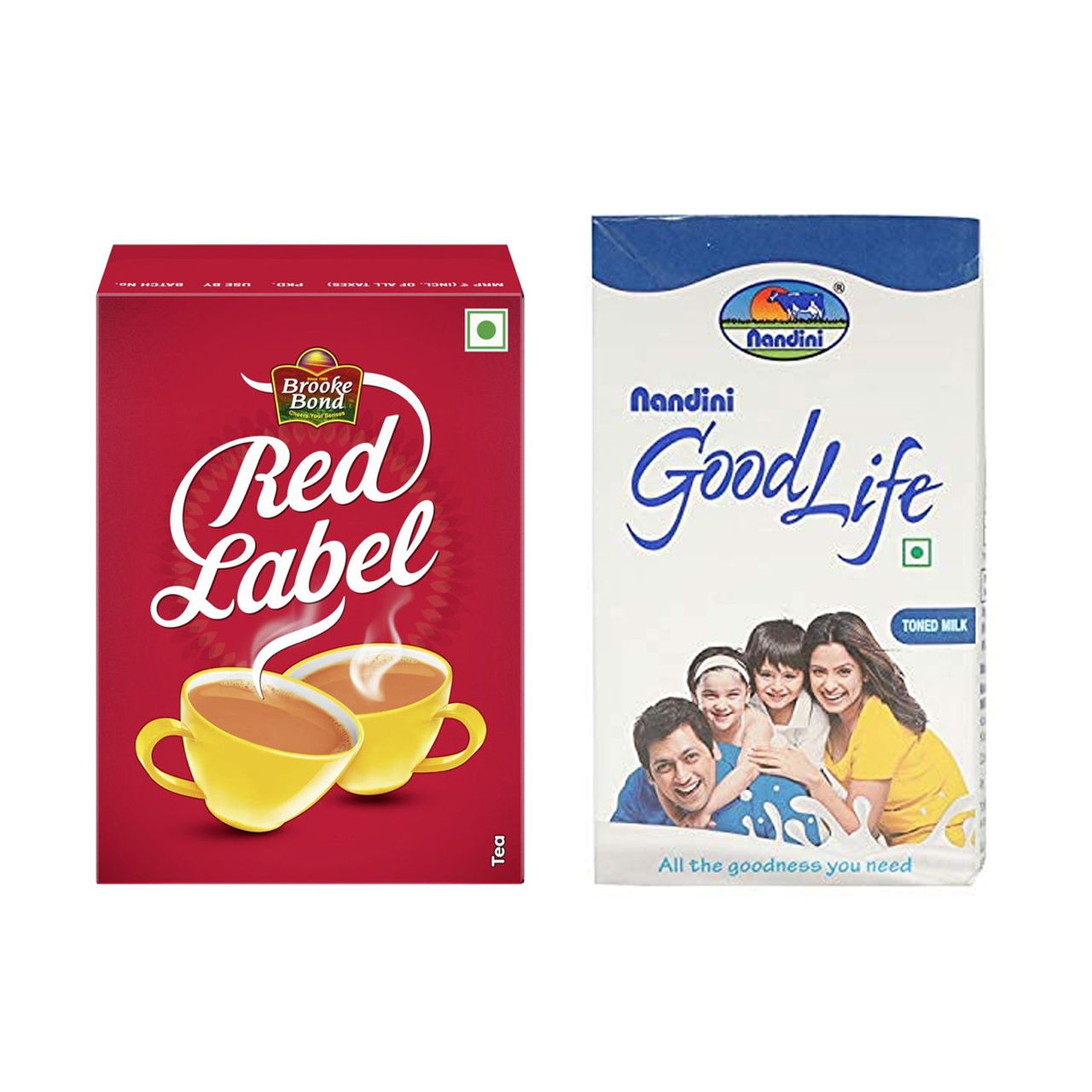 Brooke Bond Red Label Tea(250gms) & Nandini Goodlife Regular Milk Uht (Tetra Pack Brik)(1l) Combo