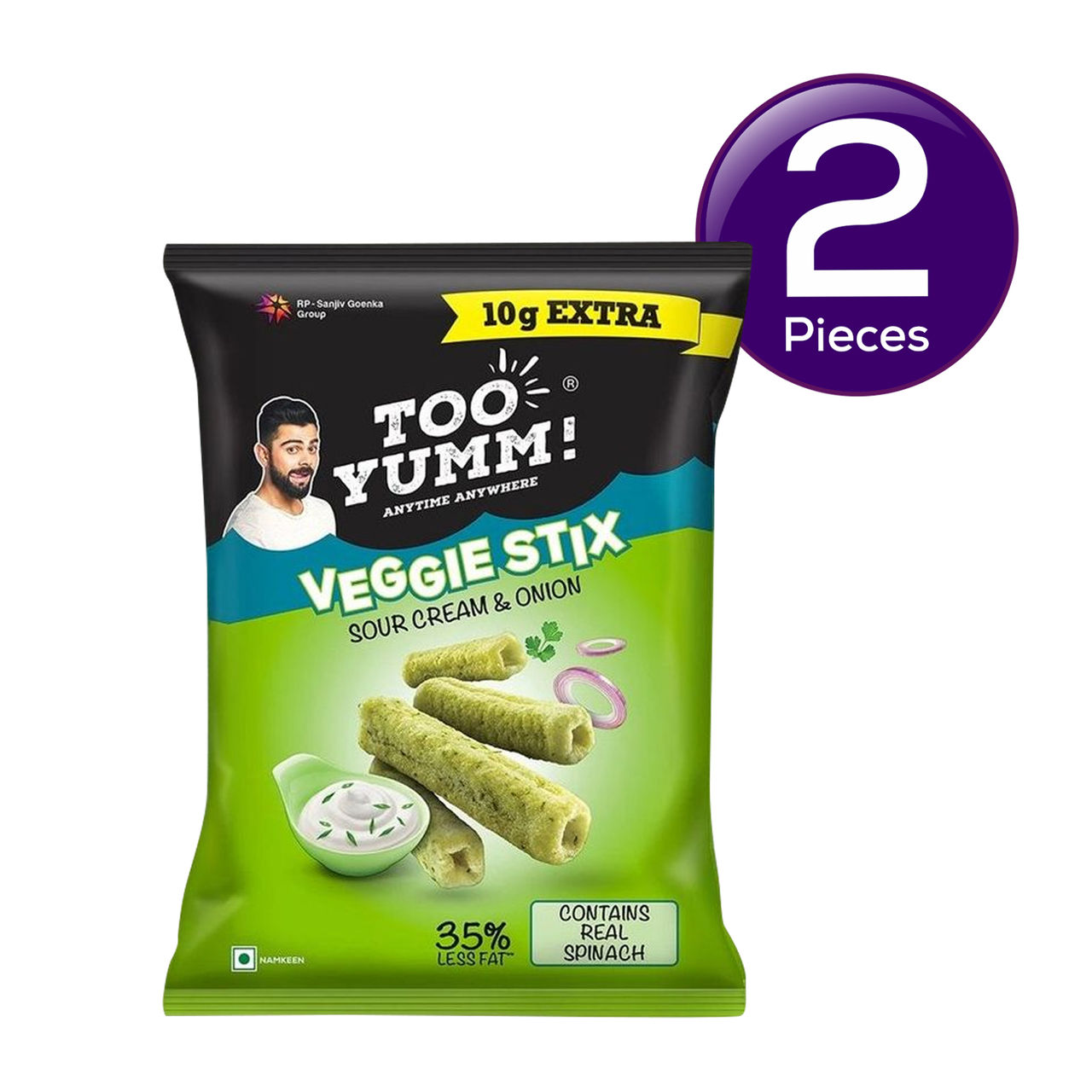 Too Yumm! Sour Cream & Onion Veggie Stix | Munching Snack | On-the-Go Munchies 75 g Combo