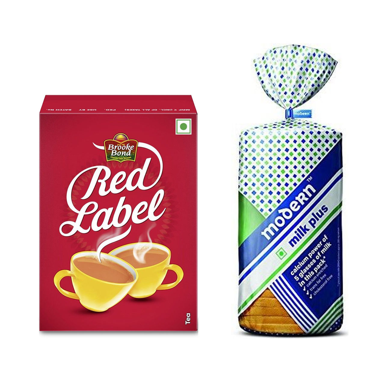 Brooke Bond Red Label Tea(250gms) & Modern Milk Plus Bread(350gms) Combo