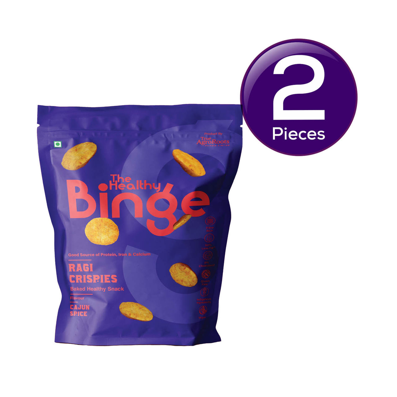 The Healthy Binge Ragi Baked Chips Cajun Spice -High Protein & Fibre 40 g Combo