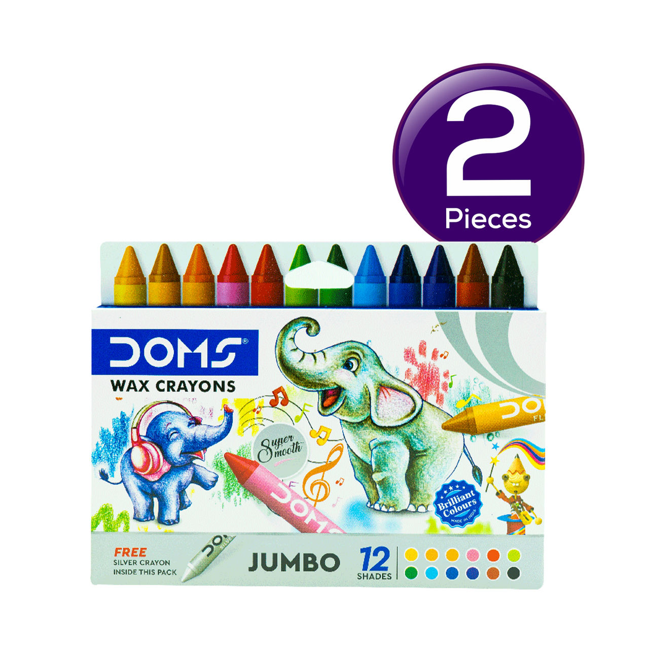 Doms Jumbo Wax Crayons 12 Shades 12 pc Combo