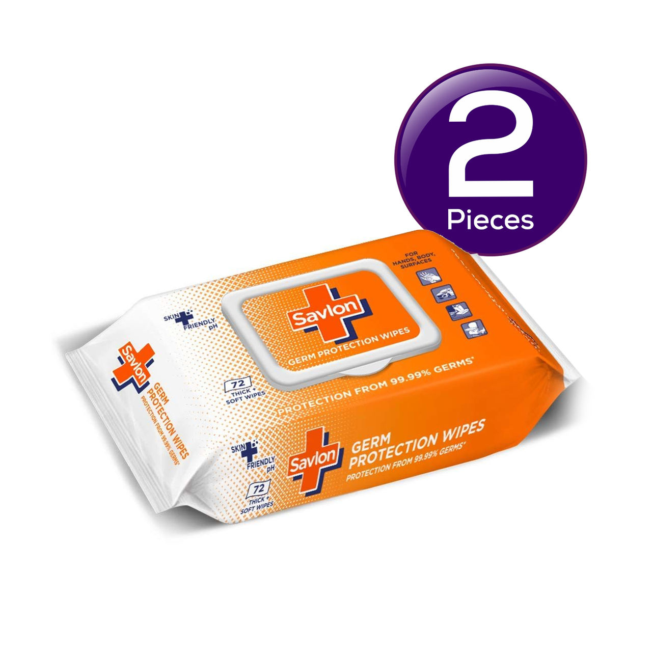 Savlon Germ Protection Wipes, Germ Protection, Skin Friendly pH, For Hands, Body, Surface 72 pc Combo
