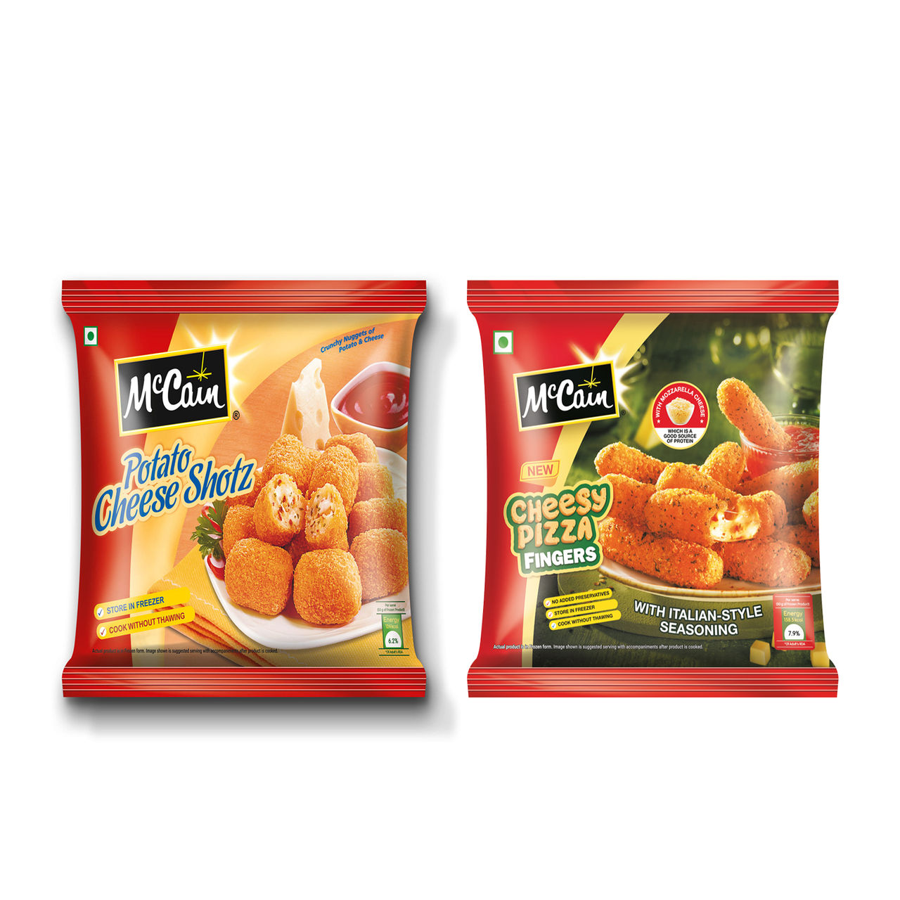 Mccain Potato Cheese Shotz(250gms) & Mccain Cheesy Pizza Finger(250gms) Combo