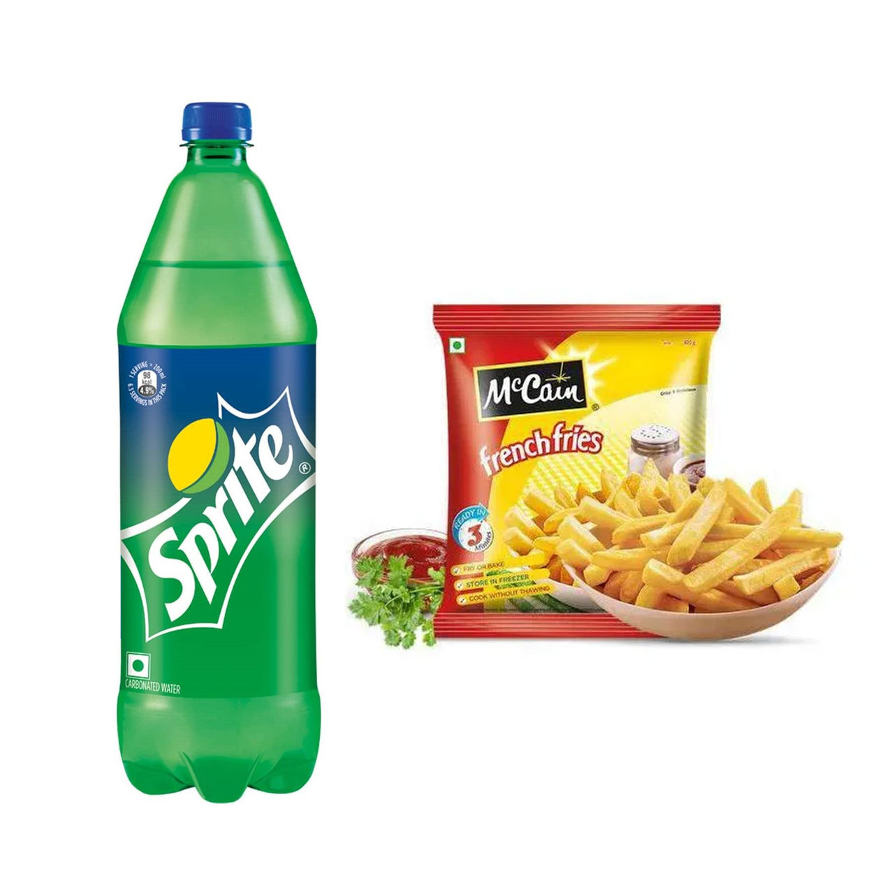Mccain French Fries(420gms) & Sprite Soft Drink Pet(1.25l) Combo