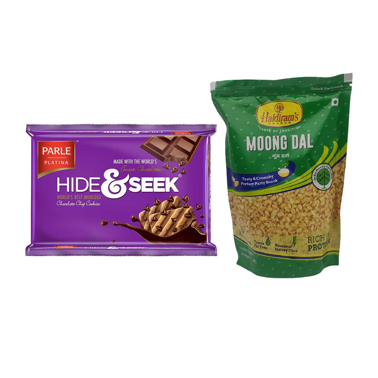 Parle Hide & Seek - Chocolate(200gms) & Haldiram'S Moong Dal(200gms) Combo