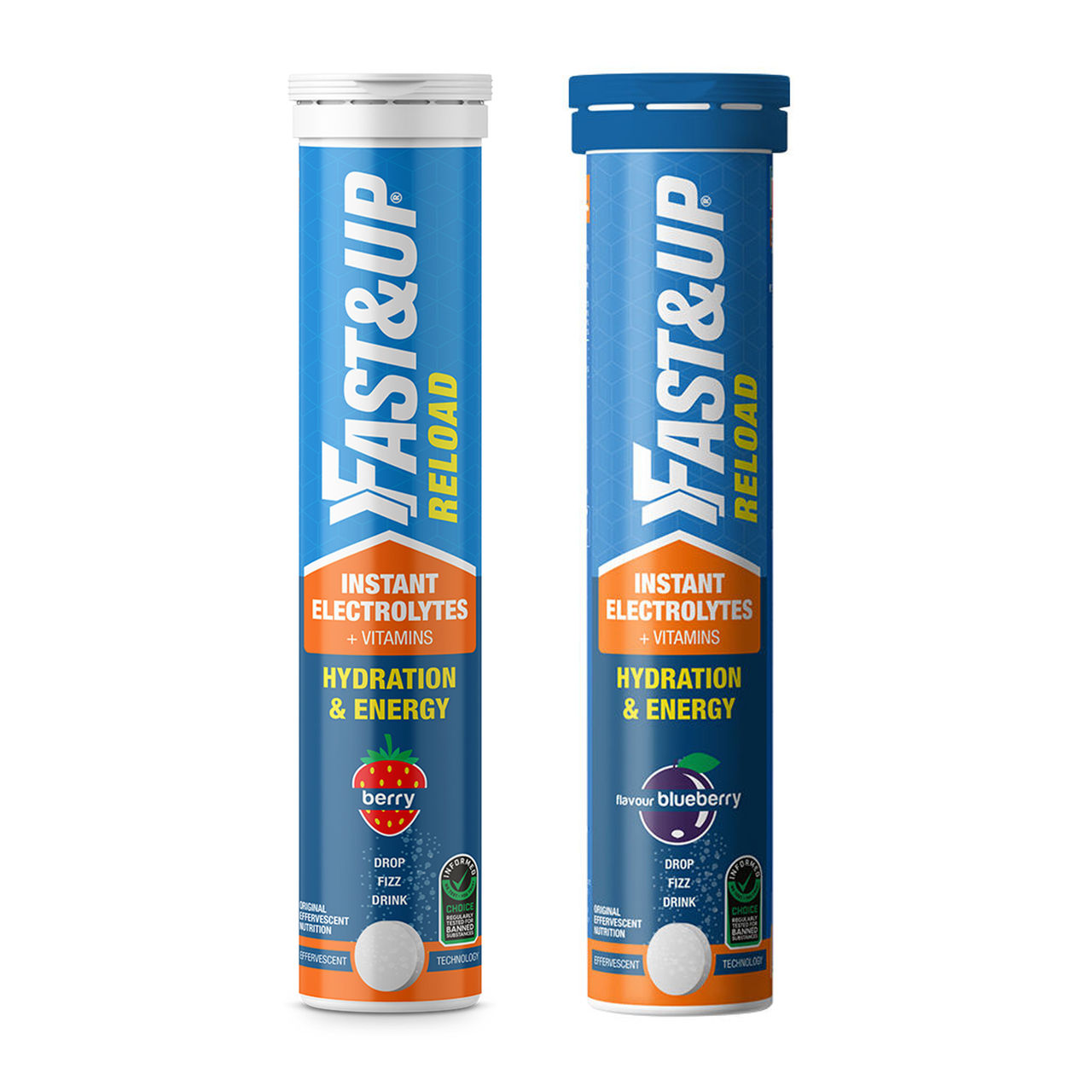 Fast&Up Reload Berry Instant Energy Drink 5 Essential Electrolytes(20pc) & Fast&Up Reload Blue Berry Instant Energy Drink 5 Essential Electrolytes(20pc) Combo