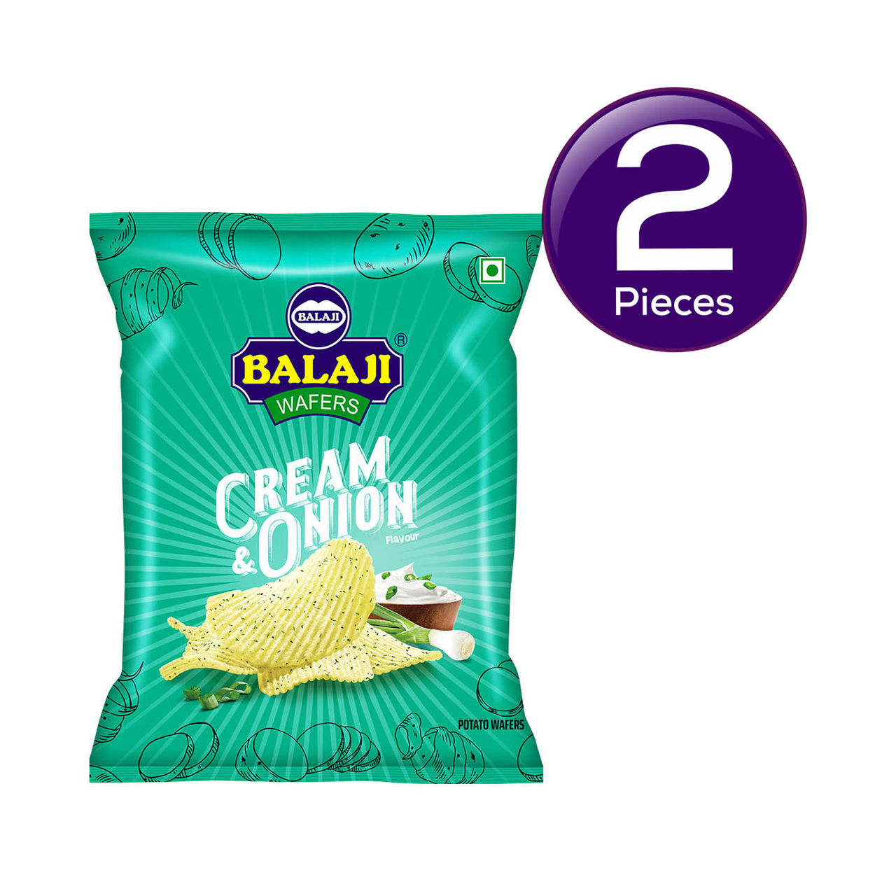 Balaji Cream & Onion Wafers 135 g Combo