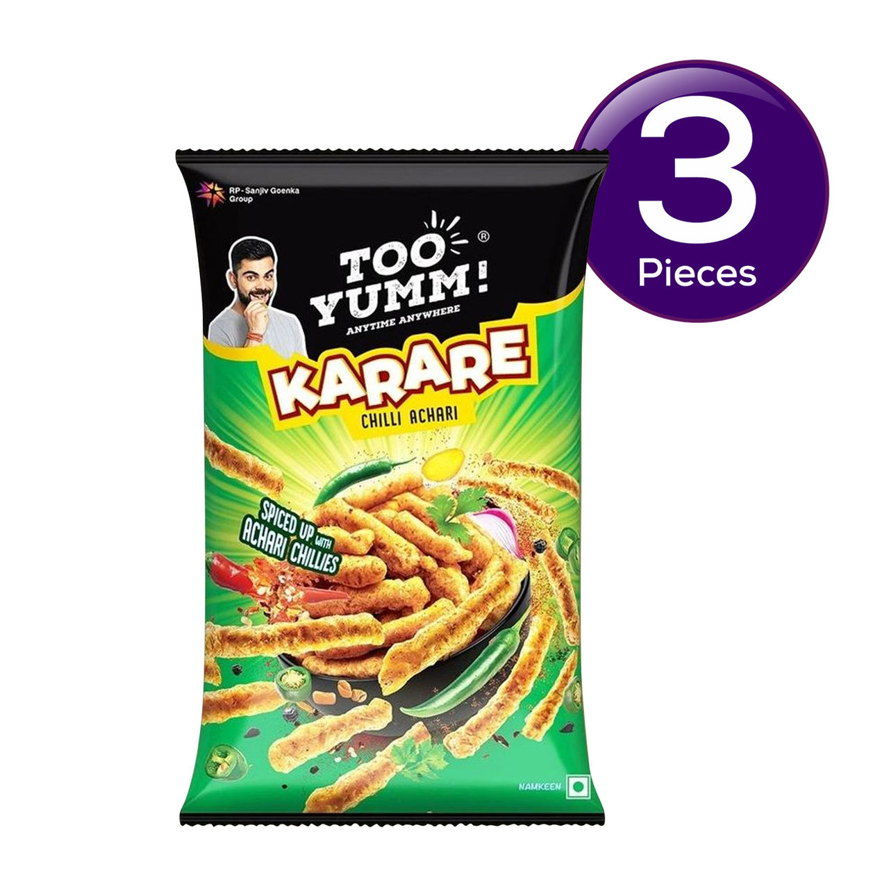 Too Yumm! Chilli Achari Karare | Munching Snack For Movies, Games, Parties & More 70 g Combo