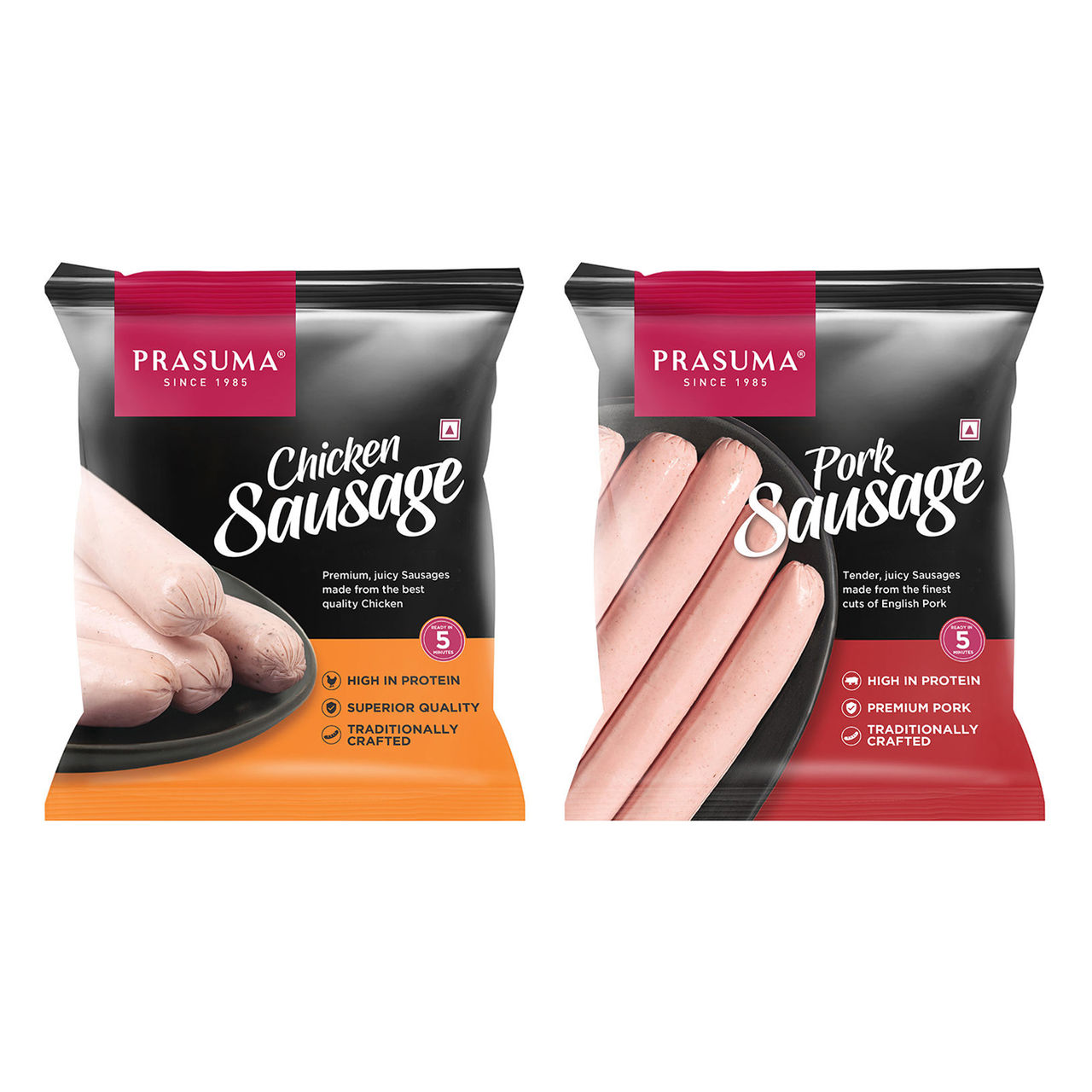 Prasuma Frozen Chicken Sausage(250gms) & Prasuma Frozen Pork Sausage(250gms) Combo