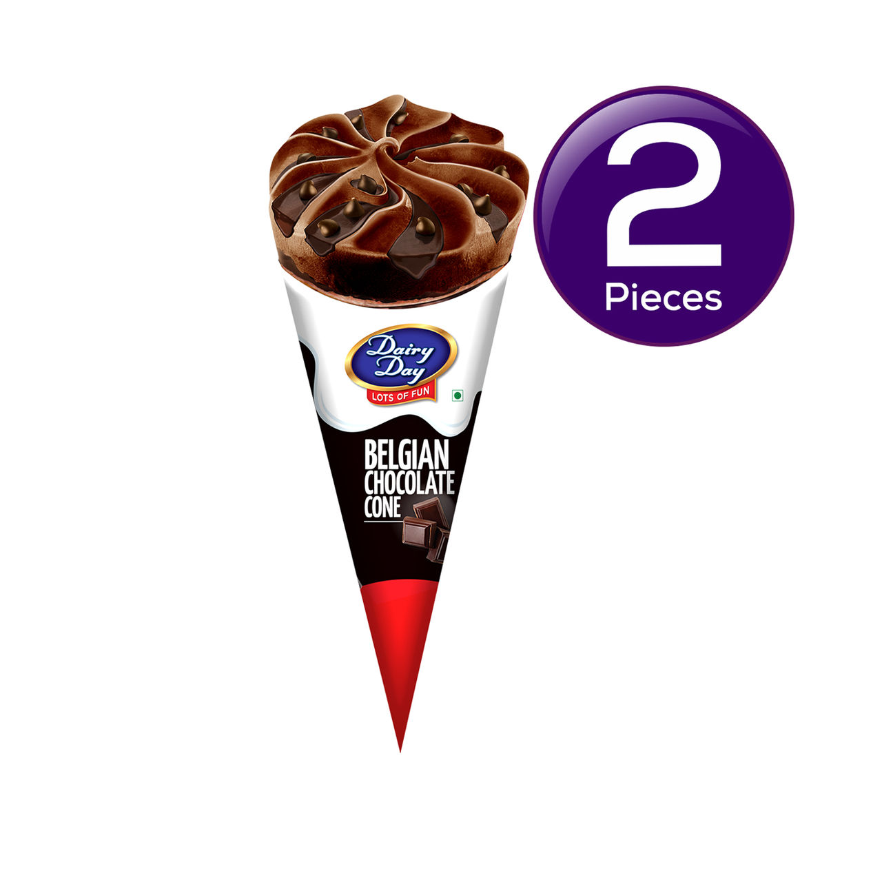 Dairy Day Belgian Chocolate Ice Cream Cone 120 ml Combo
