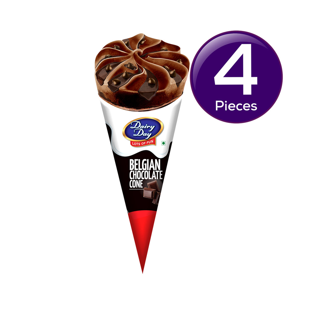 Dairy Day Belgian Chocolate Ice Cream Cone 120 ml Combo